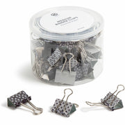 U Brands Medium Binder Clips, 1" Width, 145 Sheet Capacity, Assorted Colors (Silver, White, Black), Steel, 36 Pack