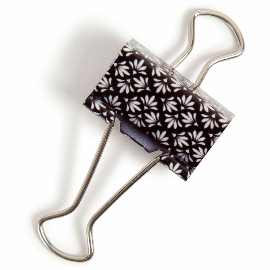 U Brands Medium Binder Clips, 1" Width, 145 Sheet Capacity, Assorted Colors (Silver, White, Black), Steel, 36 Pack