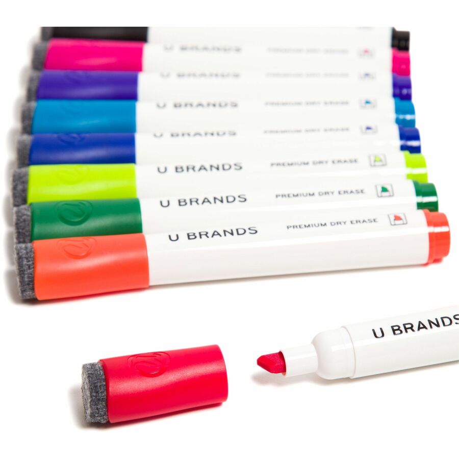 U Brands Dry Erase Markers, 5 mm Bold Chisel Point, Assorted Ink, White Barrel, 48 Pack