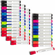 U Brands Dry Erase Markers, 5 mm Bold Chisel Point, Assorted Ink, White Barrel, 48 Pack