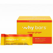 Why Bars Superfood Protein Snack Bars, Mango Ginger, Gluten-free, Dairy-free, Soy-free, Non-GMO, Organic, Individually Wrapped, 2.04 oz, 12 Pack