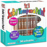 Solid Tempera Paint Sticks, Global Skin Tones, Class Pack Set of 72 Colors