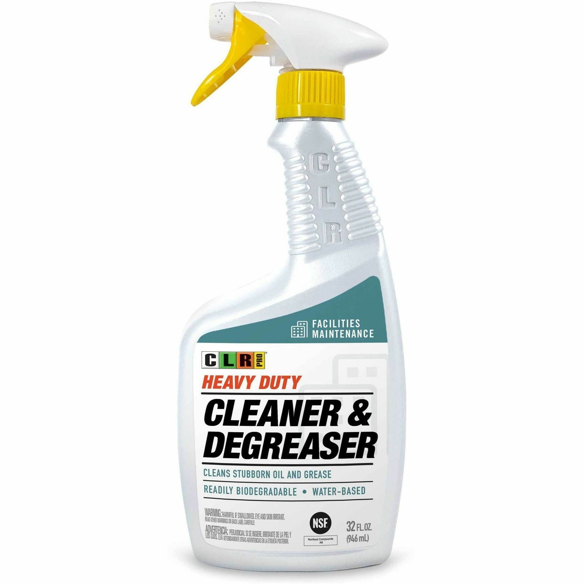 CLR Pro Heavy-Duty Cleaner & Degreaser, Water Based, Non-abrasive, Solvent-free, White, 32 fl oz (1 quart), 1 Bottle