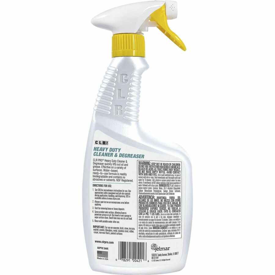 CLR Pro Heavy-Duty Cleaner & Degreaser, Water Based, Non-abrasive, Solvent-free, White, 32 fl oz (1 quart), 1 Bottle