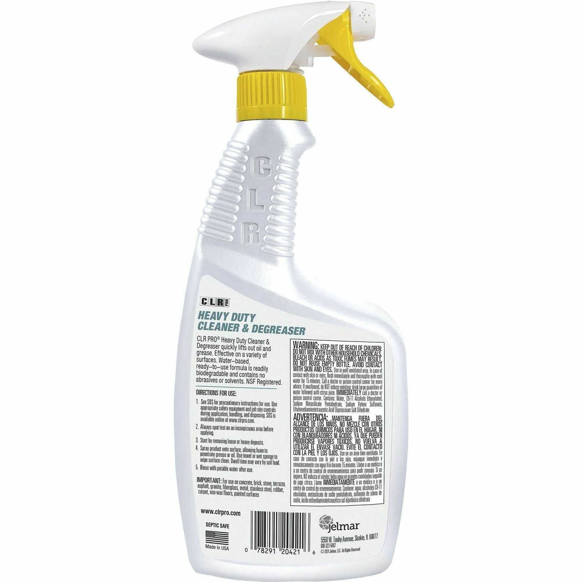CLR Pro Heavy-Duty Cleaner & Degreaser, Water Based, Non-abrasive, Solvent-free, White, 32 fl oz (1 quart), 1 Bottle