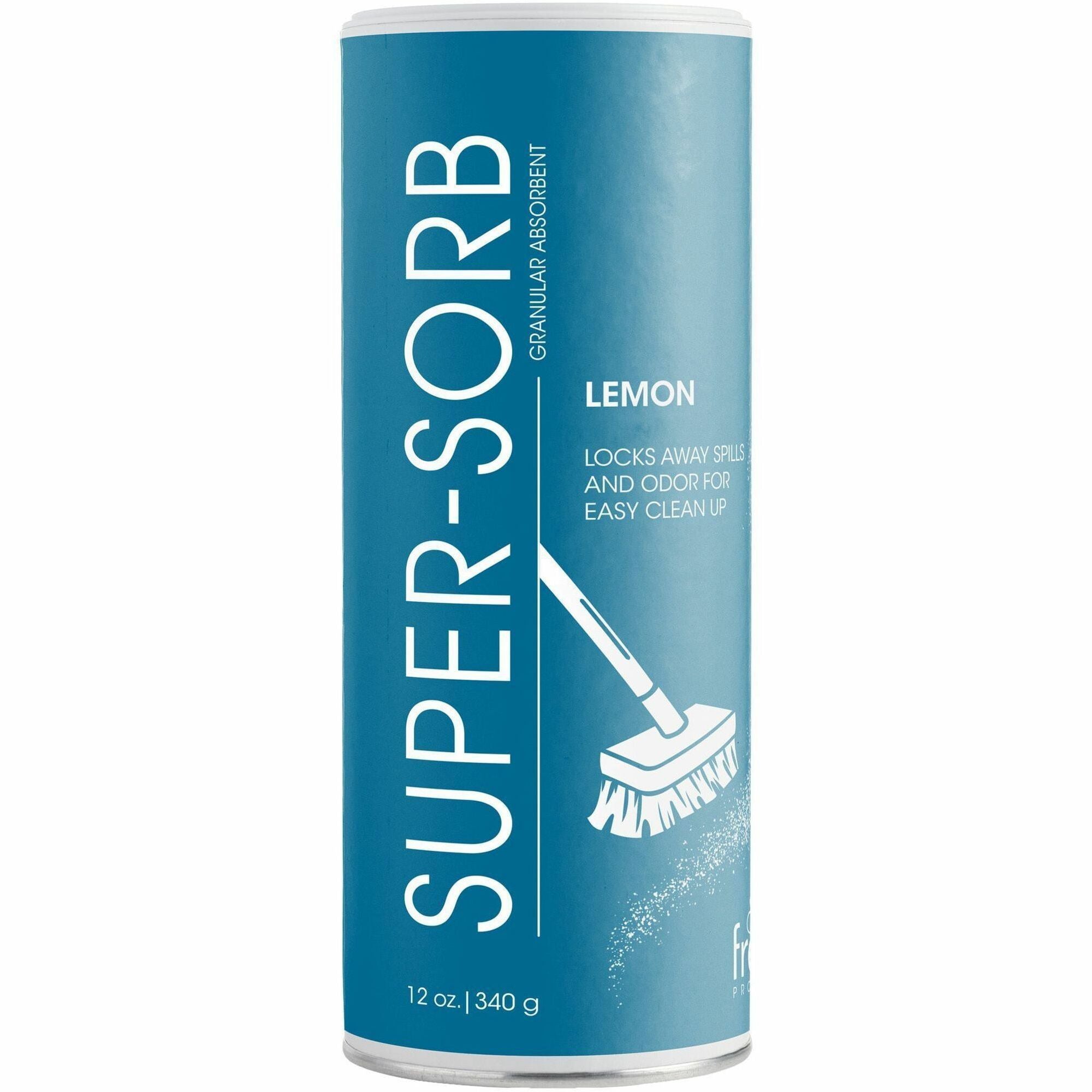 Fresh Products Super-Sorb Granular Absorbent, Lemon Scent, Cellulose, White/Blue, 12 oz, 1 Each