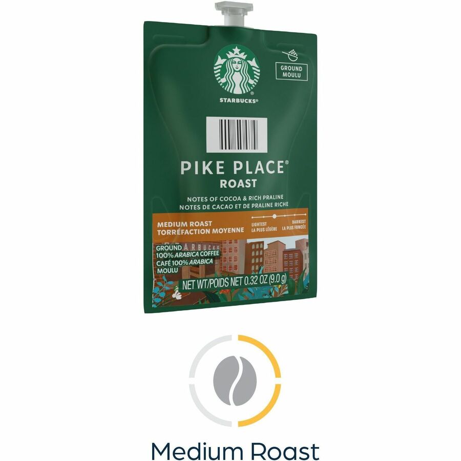 Flavia Starbucks Pike Place Roast Freshpack, Medium Roast, Kosher, 0.3 oz, 38 Freshpacks per Carton, Compatible with Flavia Brewers