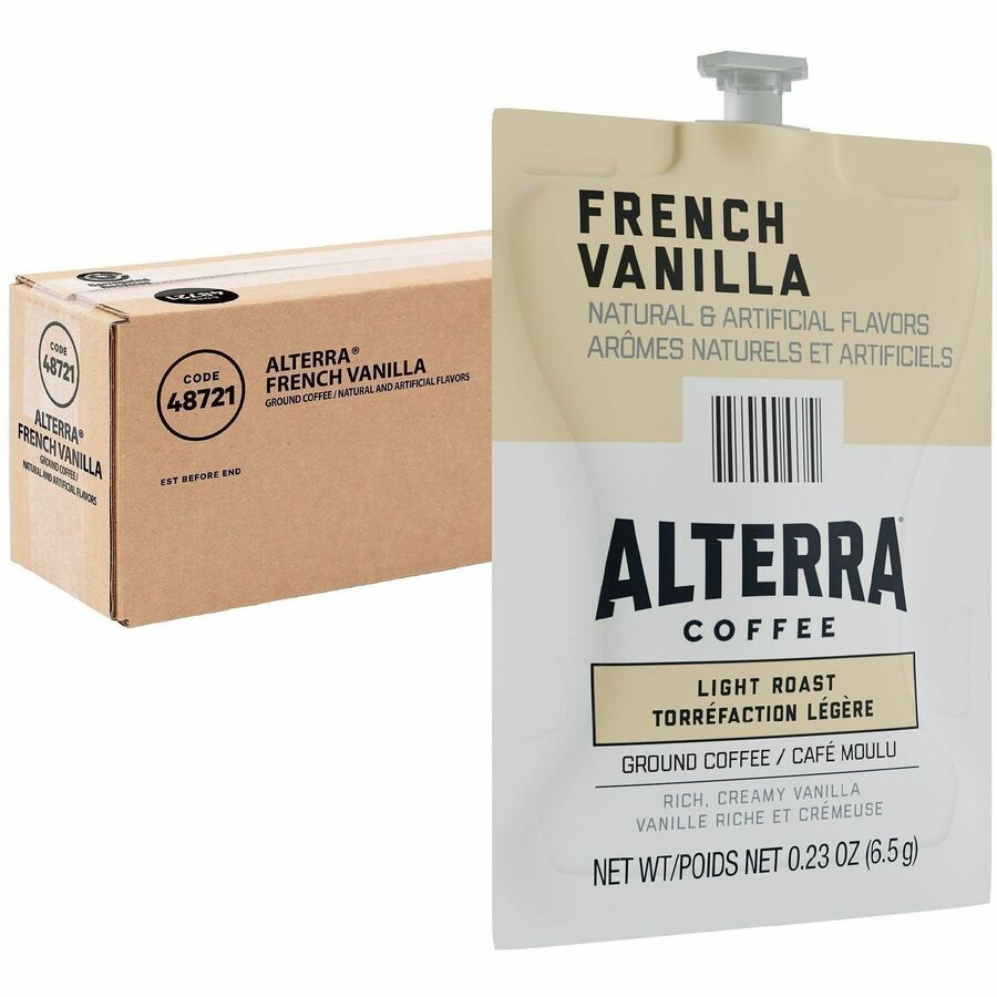Flavia Freshpack Alterra French Vanilla Flavored Coffee, Light Roast, Freshpack, 40 per Carton, Compatible with Flavia Creation 150/200/300/500/600 and Flavia Aroma