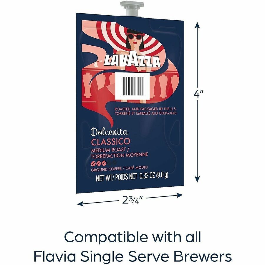 Flavia Classico Coffee Freshpack, Medium Roast, Arabica & Robusta Blend, 0.3 oz Each, 38 Freshpacks per Carton, Compatible with Flavia Aroma, Creation 300 & 600 Brewers