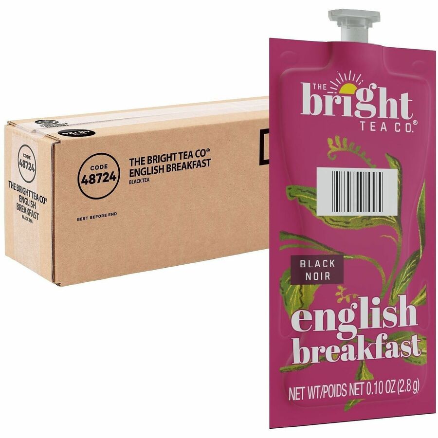 Flavia Bright Tea Co English Breakfast Black Tea Freshpack, Caffeinated, Kosher, 0.1 oz Per Pack, 40 Packs per Carton