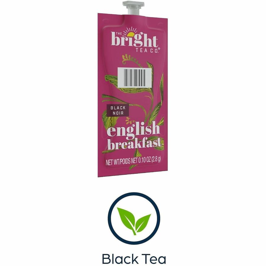 Flavia Bright Tea Co English Breakfast Black Tea Freshpack, Caffeinated, Kosher, 0.1 oz Per Pack, 40 Packs per Carton