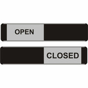 Seco Door Sign, Open/Closed, 10" x 2", Door-Mountable, Self-Adhesive, Aluminum/PVC, Multicolor, 1 Each