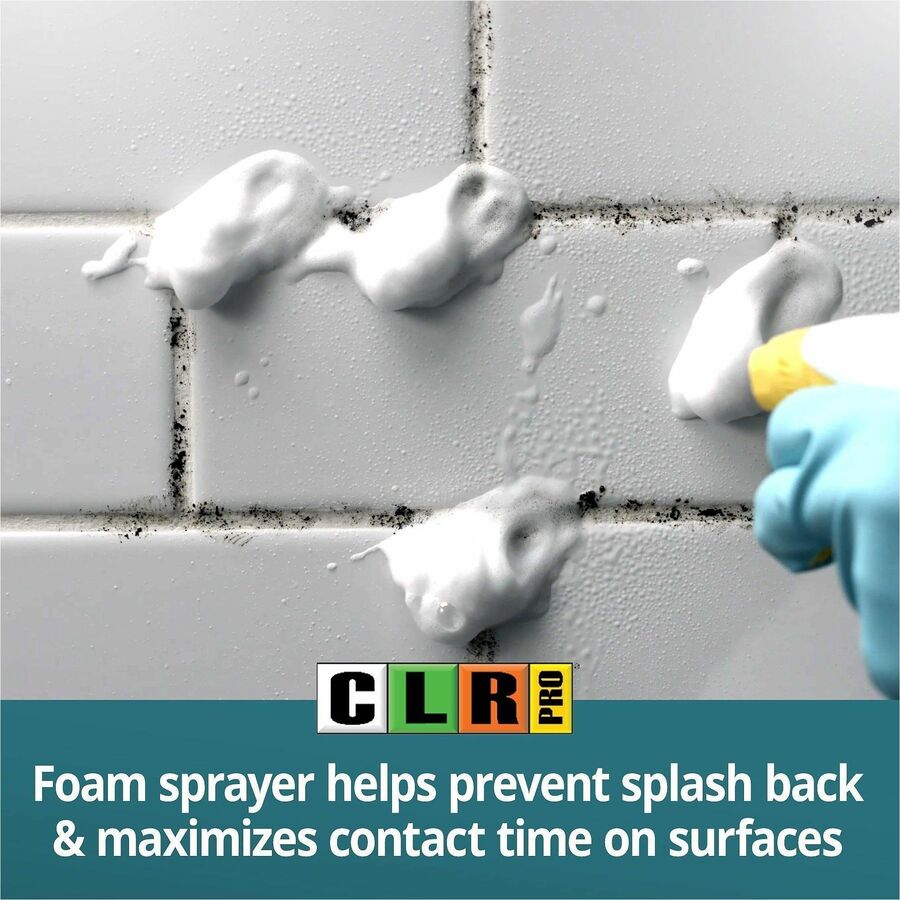 CLR Pro Mold & Mildew Stain Remover, Foam Spray, Bleach-Free, White, 32 fl oz (1 quart), 1 Bottle