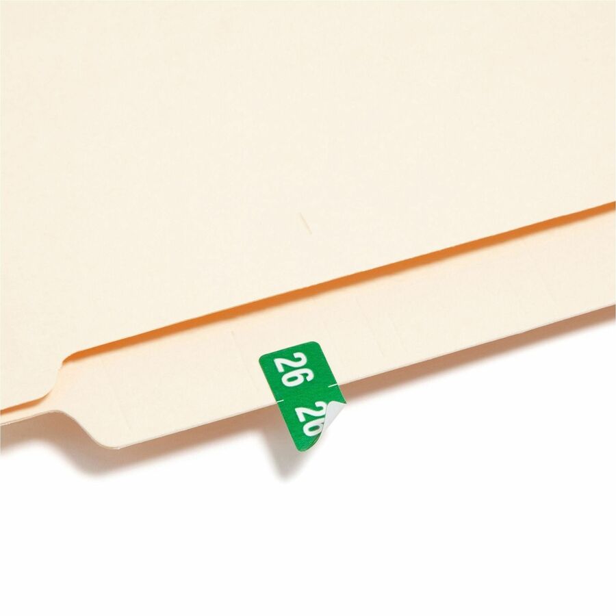 Smead ETS Color-Coded Year Labels, Green, Laminated, Self-Adhesive, 1/2" x 1", 25 Labels/Sheet, 10 Sheets, 2026 Total Labels, 1 Pack