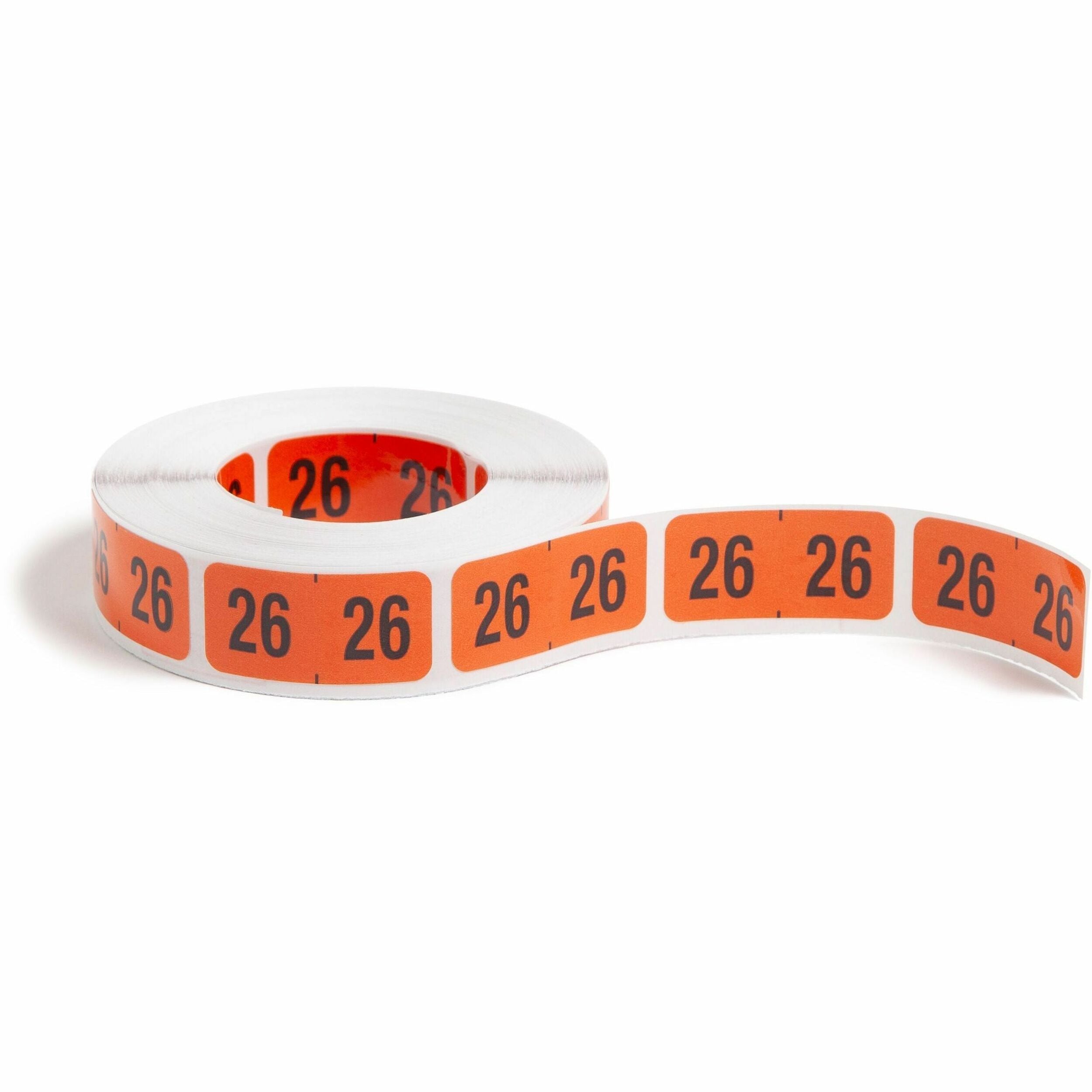 Smead ETYJ Color-Coded Year Labels, 3/4" x 1 1/2", Orange, Laminated, Self-Adhesive, 500 Labels per Roll, 1 Roll