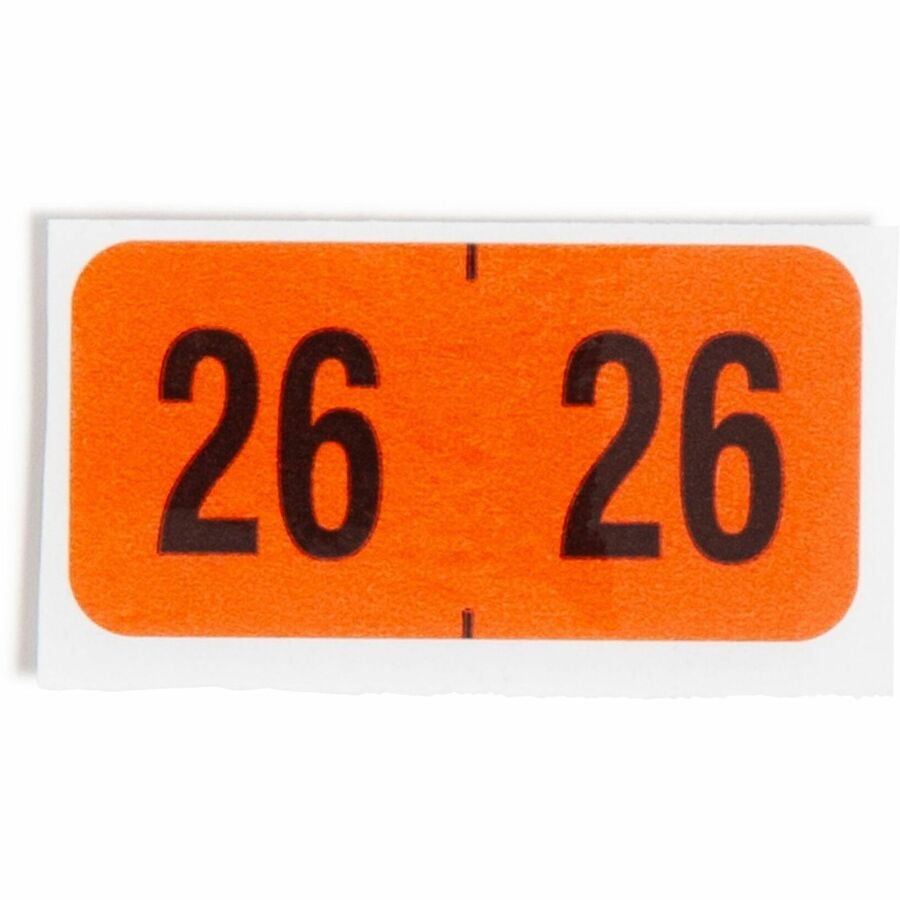Smead ETYJ Color-Coded Year Labels, 3/4" x 1 1/2", Orange, Laminated, Self-Adhesive, 500 Labels per Roll, 1 Roll