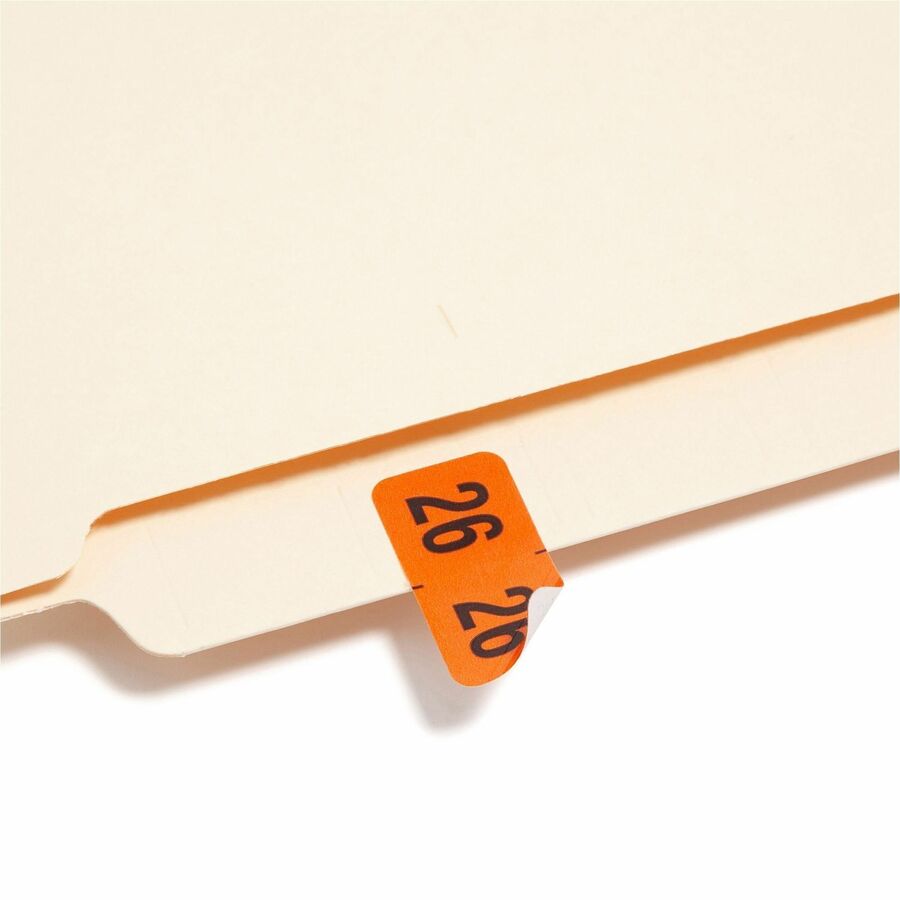 Smead ETYJ Color-Coded Year Labels, 3/4" x 1 1/2", Orange, Laminated, Self-Adhesive, 500 Labels per Roll, 1 Roll