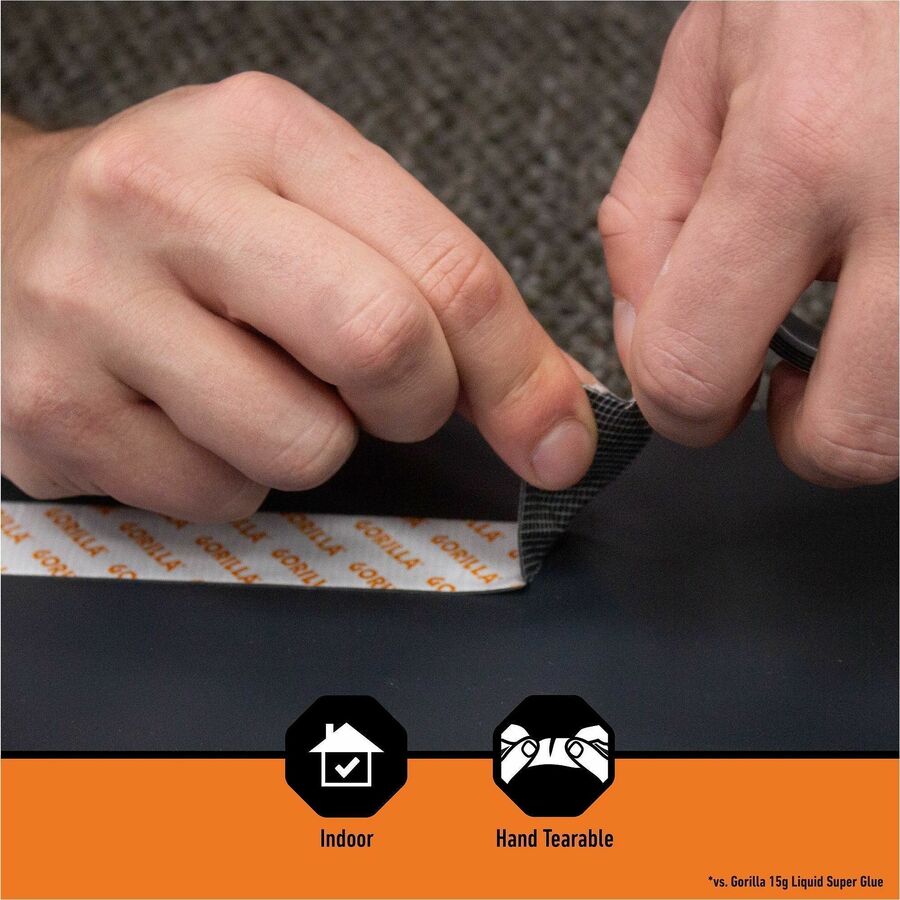 5 ft Length x 1" Width - Black - For Mounting, Multi Surface, Indoor - 1 Each