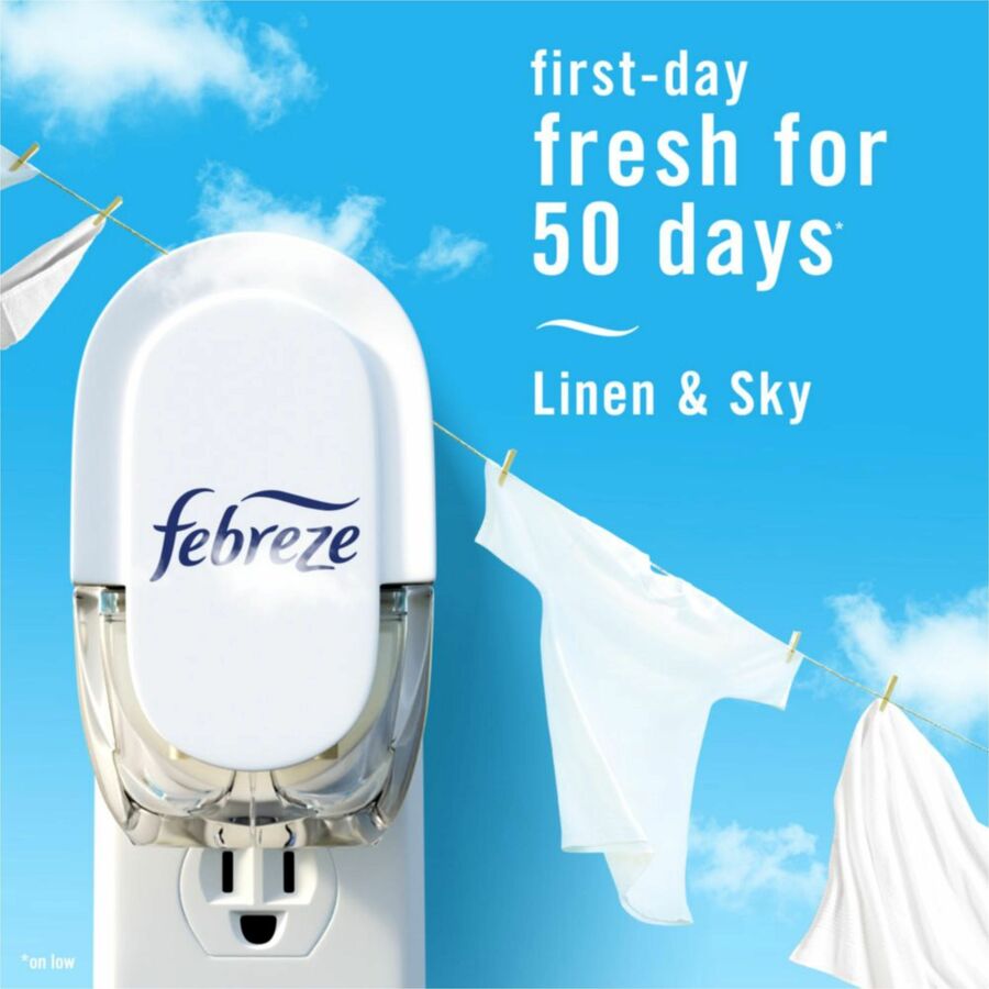 Febreze Plug Linen & Sky Oil Refill, 0.8 fl oz, 50 Day, 3 Pack