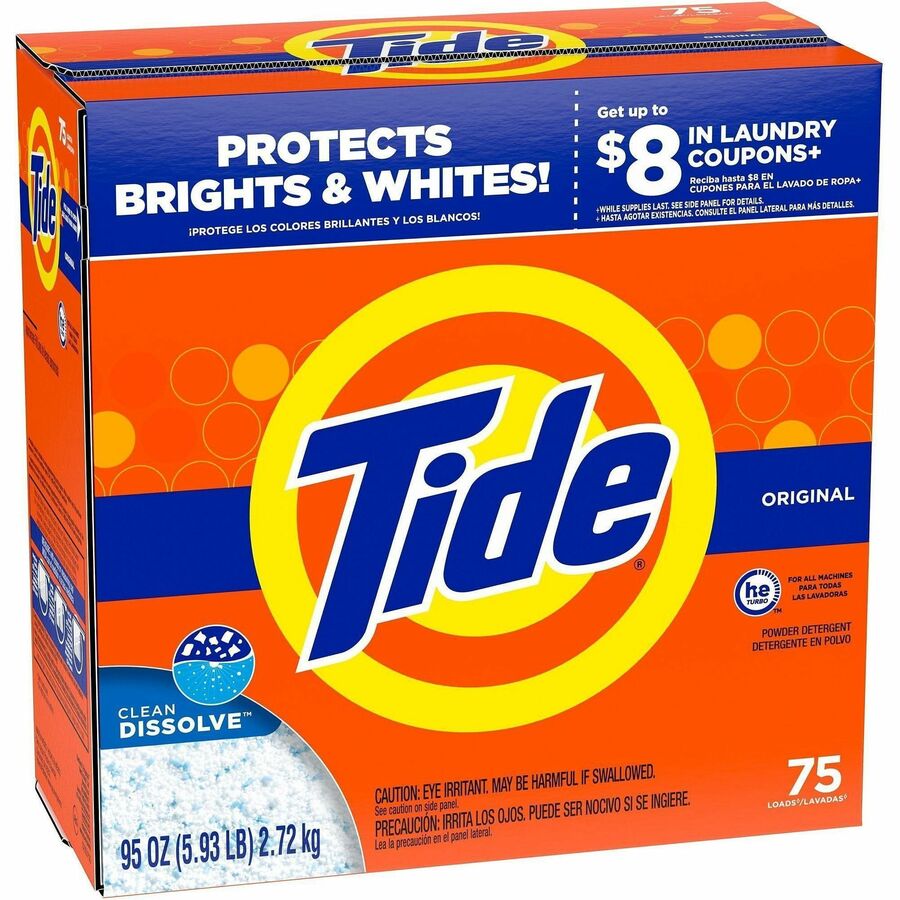 Tide Powder Laundry Detergent, Original Scent, 95 oz Box, 75 Loads, 3 Boxes per Carton