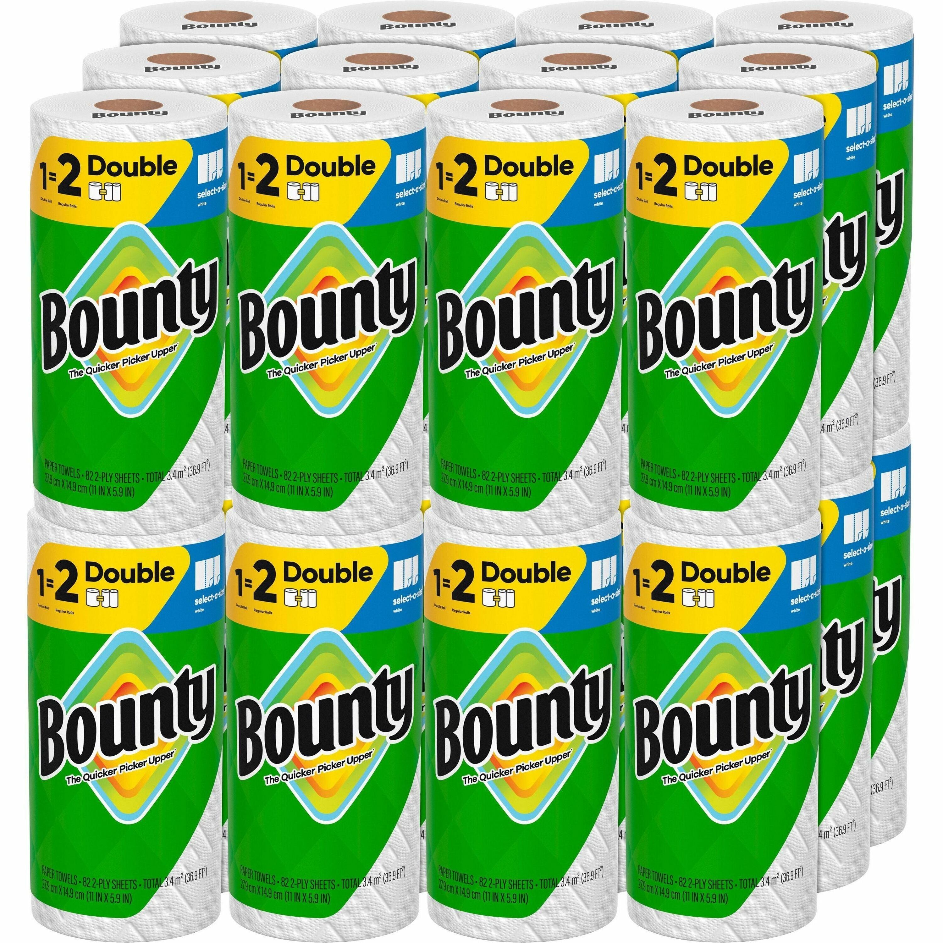 Bounty Select-A-Size Paper Towels, 2 Ply, Diamond Texture, Green, 82 Sheets per Roll, 24 Rolls per Carton