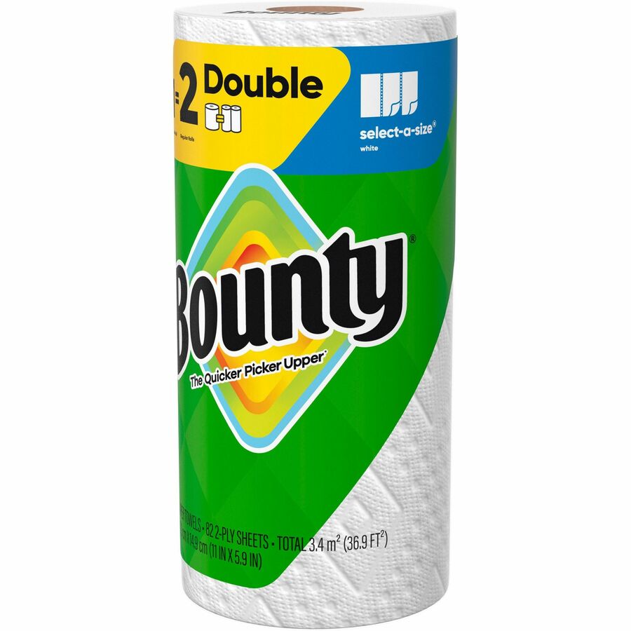 Bounty Select-A-Size Paper Towels, 2 Ply, Diamond Texture, Green, 82 Sheets per Roll, 24 Rolls per Carton