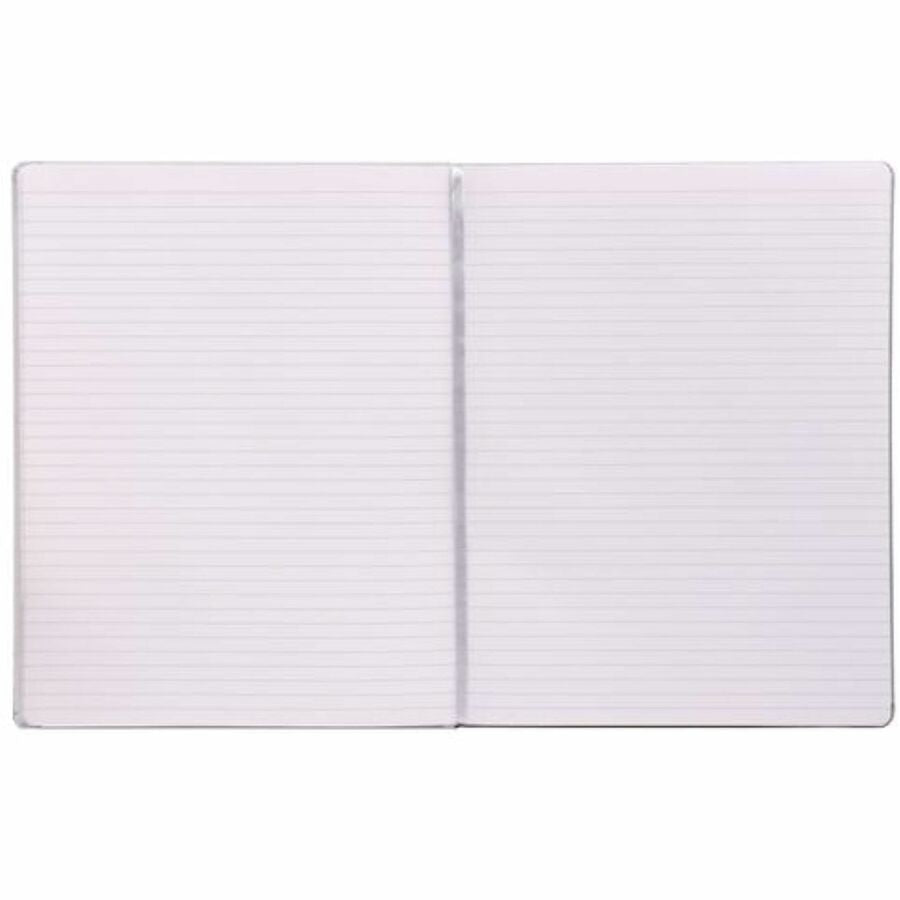 Pukka Pads Signature Notebook, 1 Subject, 96 Sheets, 192 Pages, College Ruled, 8.5" x 11", Cream Paper, Oatmeal Vegan Leather Soft Cover, Casebound, Expandable Pocket, Elastic Closure, 1 Each