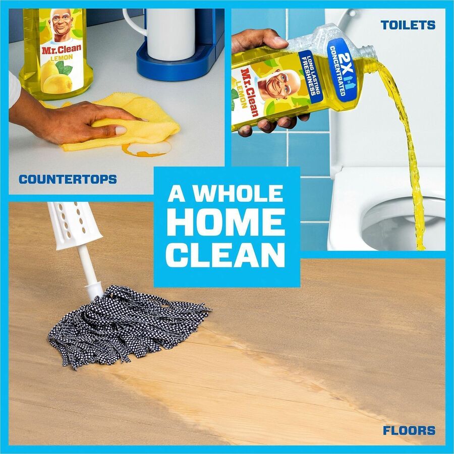 For Multi Surface, Multipurpose - Concentrate - Liquid - 23 fl oz (0.7 quart) - Fresh, Lemon Scent - Long Lasting - Yellow - 1 Each