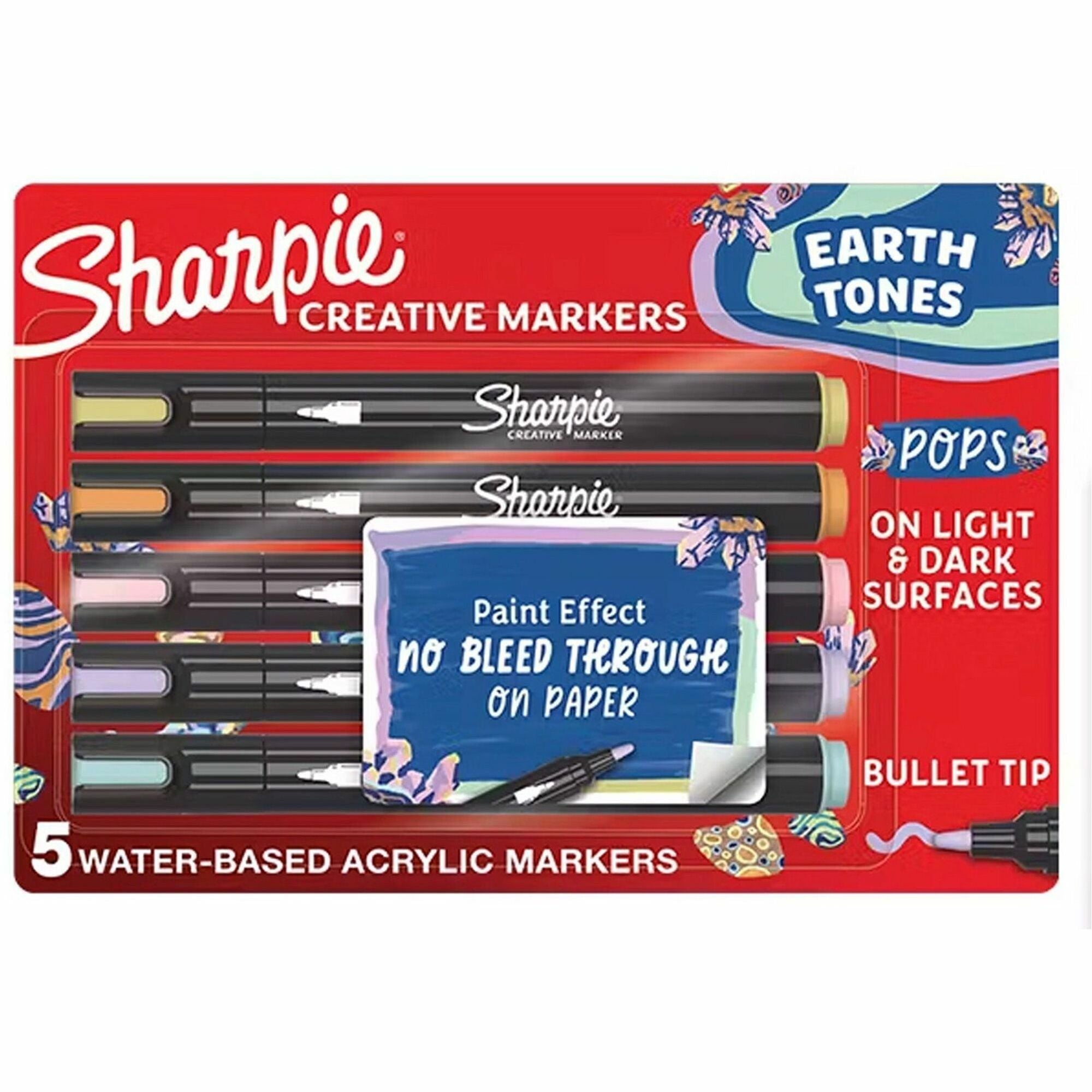 Sharpie Creative Markers, Assorted Ink, Acrylic & Water Based, 5 Pack