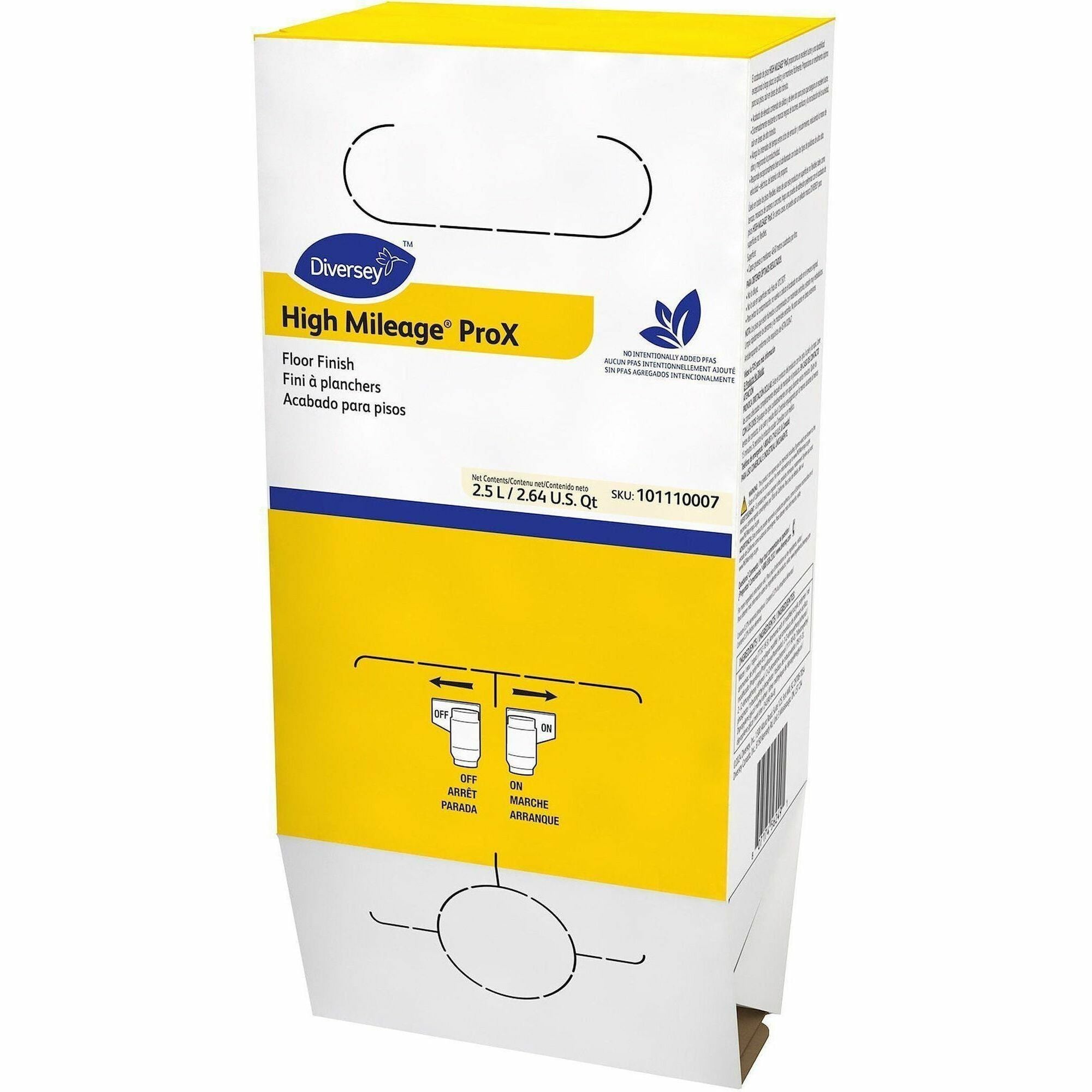 Diversey Care High-Mileage Floor Finish, Ready-To-Use, 84.5 fl oz (2.6 quart), Low Odor, Durable, Quick Drying, Non-yellowing, White, 1 Each