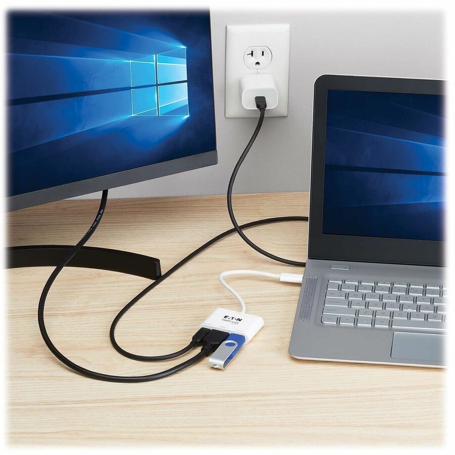 1 x USB 3.2 (Gen 1) Type C - Male - 1 x HDMI Digital Audio/Video - Female, 1 x USB 3.2 (Gen 1) Type C - Female, 1 x USB 3.2 (Gen 1) Type A - Female - 4096 x 2160 Supported - Nickel Connector - White