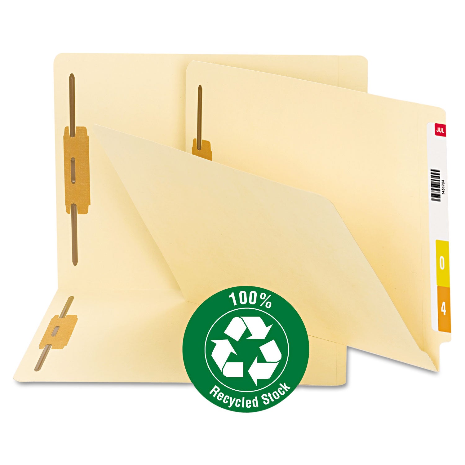 Smead Straight Tab Cut Letter Recycled Fastener Folder - 8 1/2" x 11" - 3/4" Expansion - 2 x 2B Fastener(s) - 2" for Folder - 11 pt. - 2 Plys - Manila - Acid-free - 100% Recycled - 50 / Box