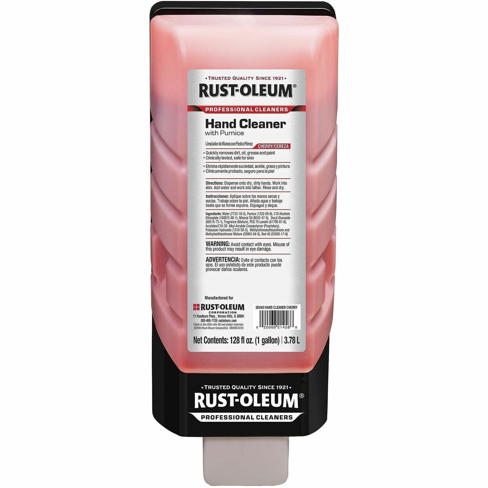 Rust-Oleum Professional Hand Cleaner with Pumice, Cherry Scent, Heavy Duty, Red, 1 Gallon