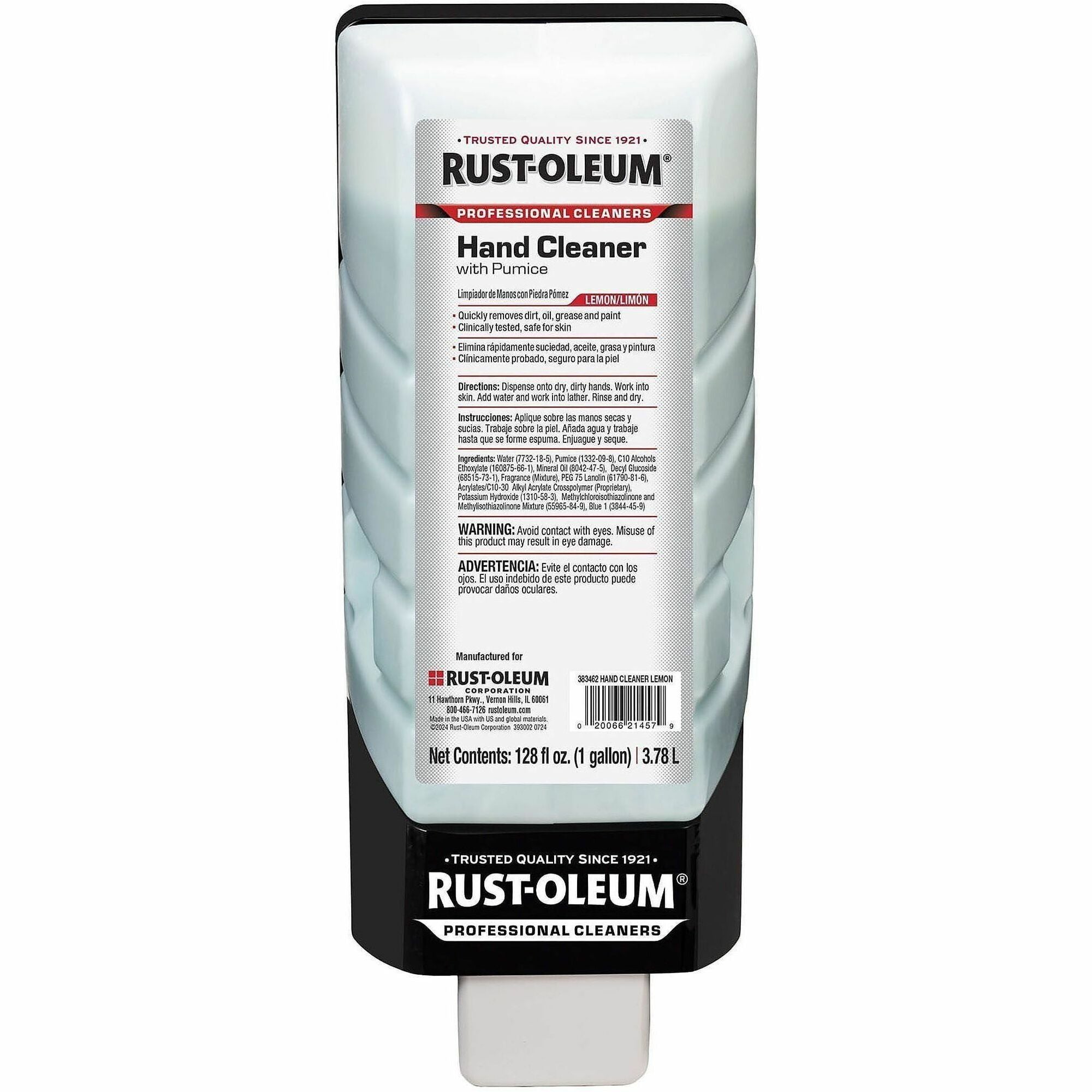 Rust-Oleum Professional Hand Cleaner with Pumice, Lemon Scent, Blue, Heavy Duty, 1 Gallon, 4/Carton