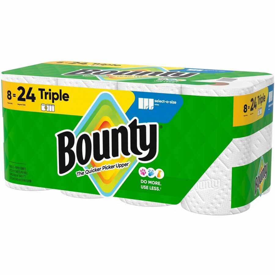 Bounty Select-A-Size Paper Towels, 2 Ply, Diamond Texture, Green, 123 Sheets per Roll, 8 Rolls per Carton