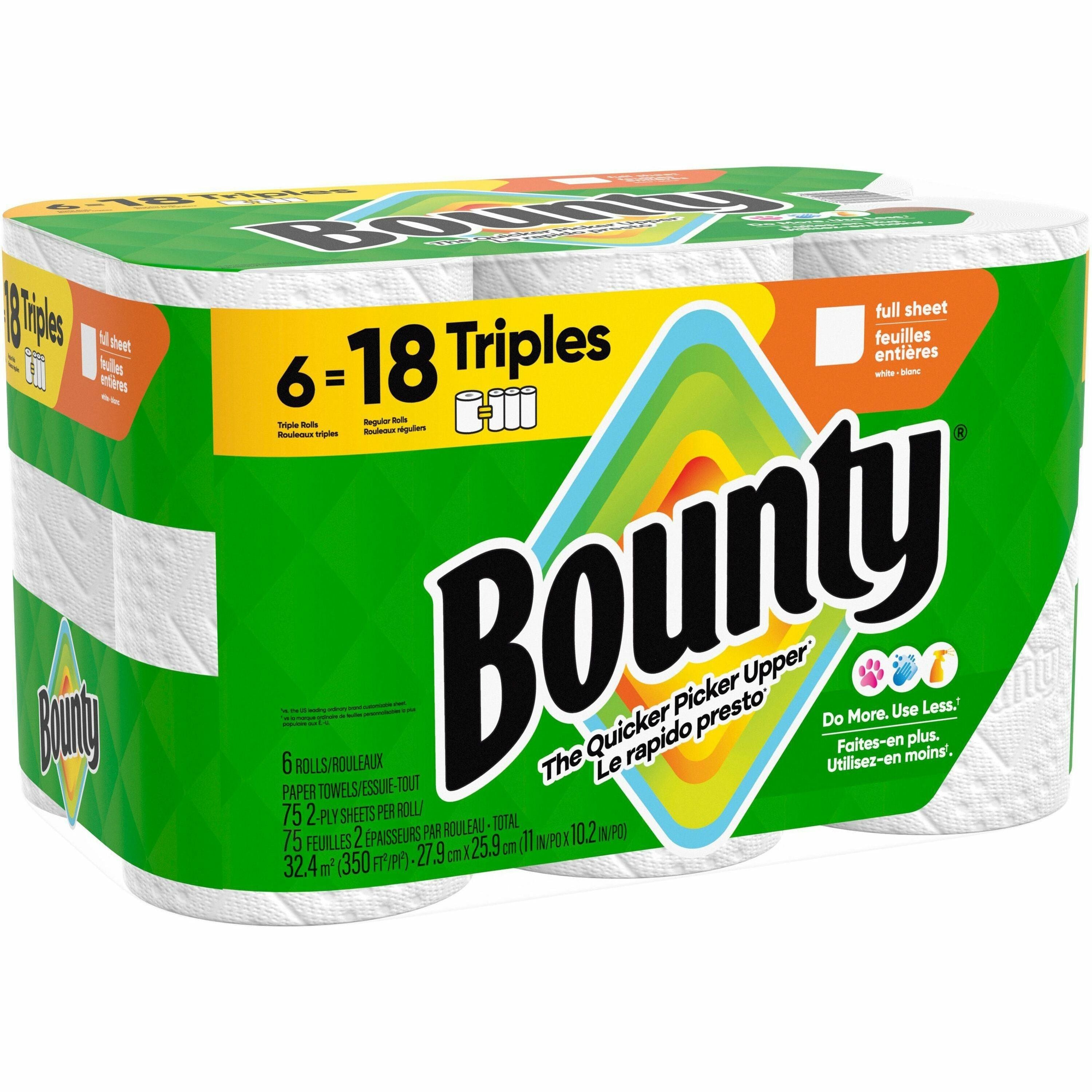 Bounty Select-A-Size Paper Towels, 2 Ply, Diamond Texture, Green, 75 Sheets per Roll, 6 Rolls per Carton