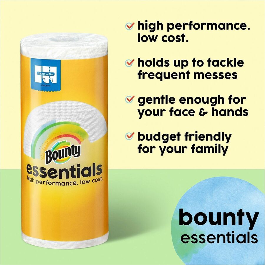 Bounty Essentials Paper Towels, Yellow, 108 Sheets per Roll, 24 Rolls per Carton