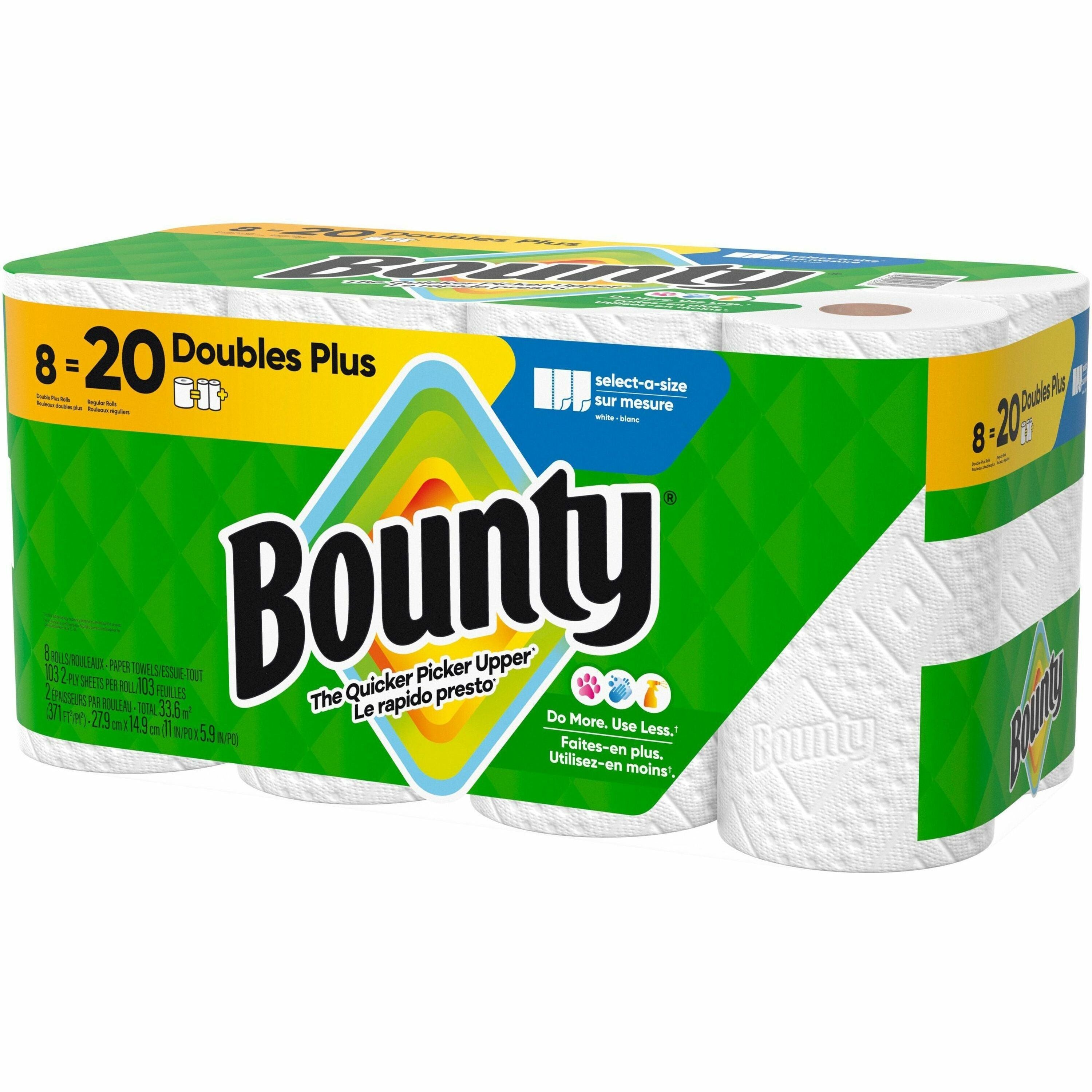 Bounty Select-A-Size Paper Towels, 2 Ply, Diamond Texture, Green, 103 Sheets per Roll, 8 Rolls per Carton