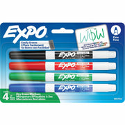 Expo Low-Odor Dry Erase Markers, Fine Point, Assorted Colors, 4 per Set