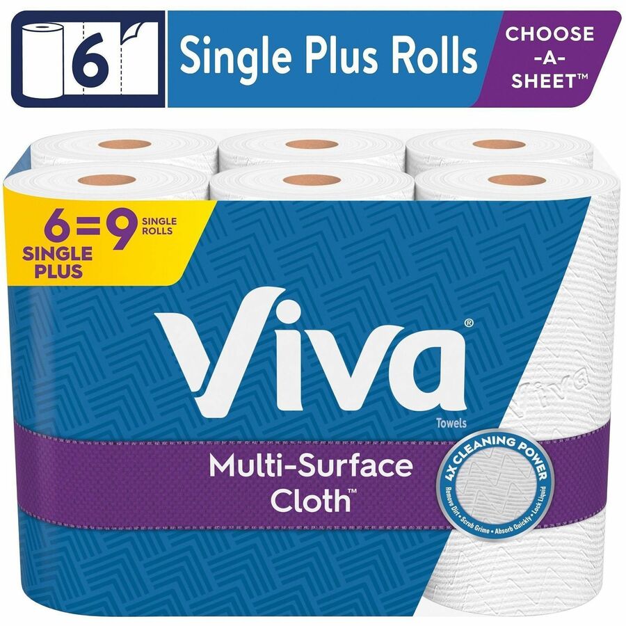 Viva Choose-A-Sheet Paper Towels, 1 Ply, 83 Sheets per Roll, Signature Soft Texture, White, 4 Rolls per Carton