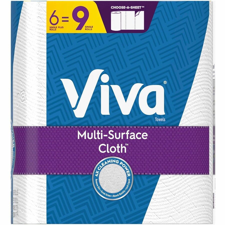 Viva Choose-A-Sheet Paper Towels, 1 Ply, 83 Sheets per Roll, Signature Soft Texture, White, 4 Rolls per Carton