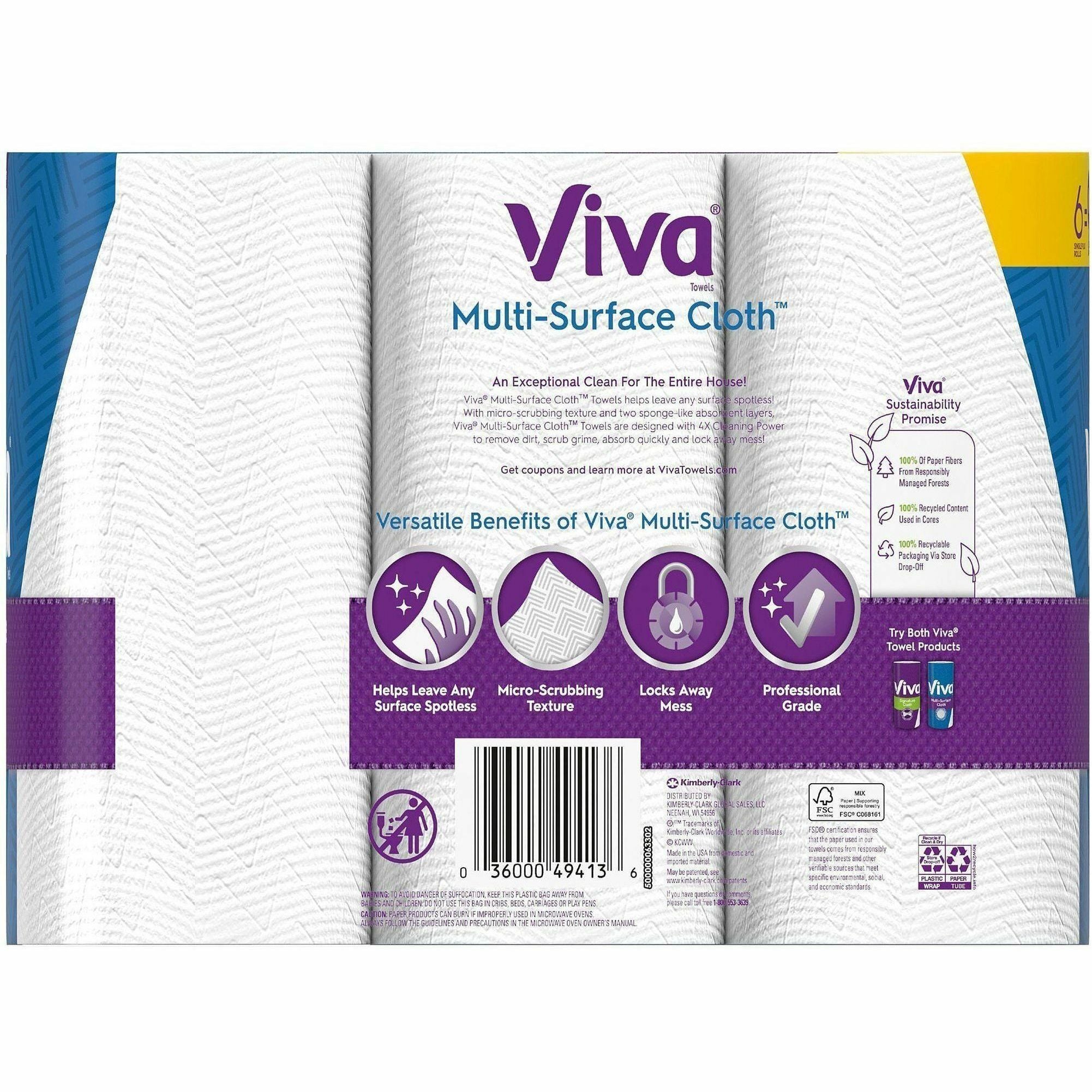 Viva Choose-A-Sheet Paper Towels, 1 Ply, 83 Sheets per Roll, Signature Soft Texture, White, 4 Rolls per Carton