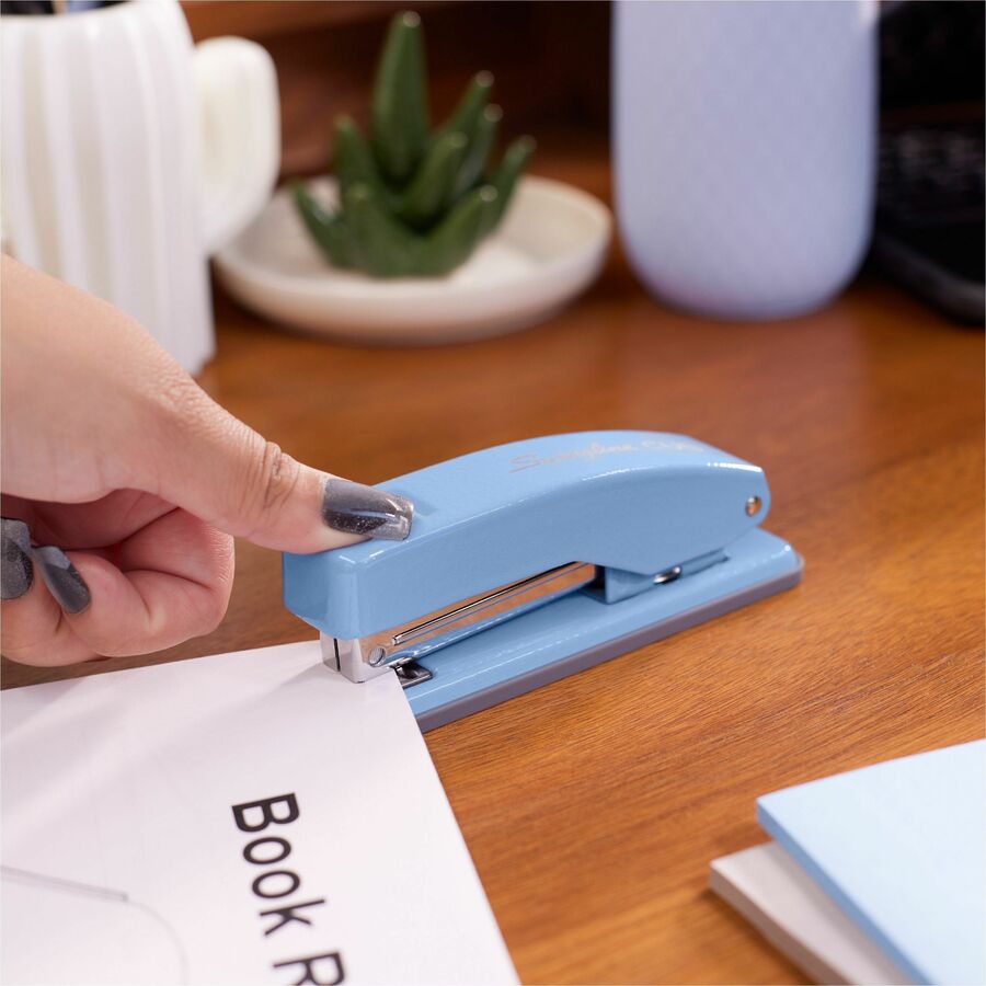 Swingline Cub Compact Stapler, Half Strip, 105 Staple Capacity, 20 Sheet, Electric Blue, Metal, 1 Each