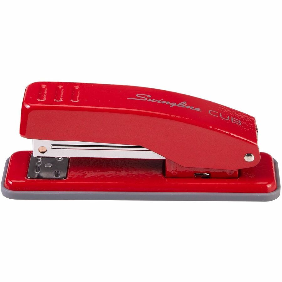 Swingline Cub Compact Stapler, Half Strip, 105 Staple Capacity, 20 Sheet, Electric Rio Red, Metal, 1 Each