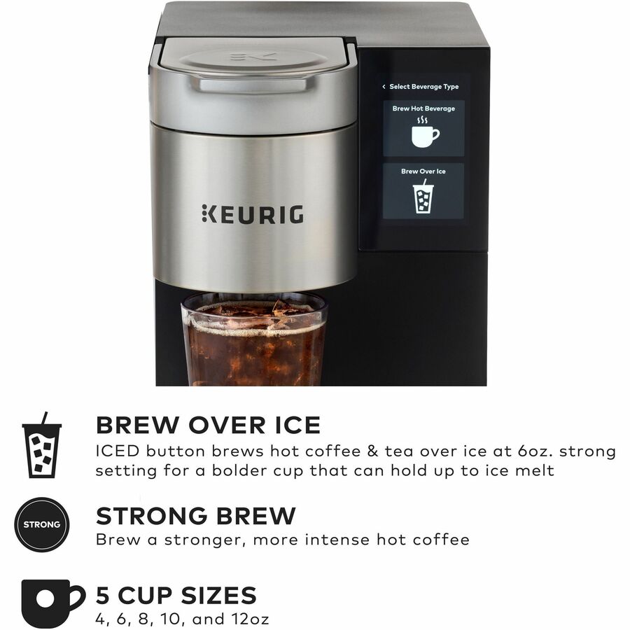 Keurig K-2550 Brewer, Programmable, Touchscreen, Direct Line Plumbing, Black, 1 Each