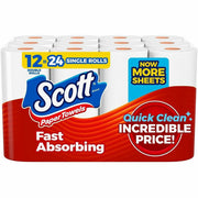 Scott Choose-A-Sheet Paper Towels, White, Fiber Paper, 12 Pack