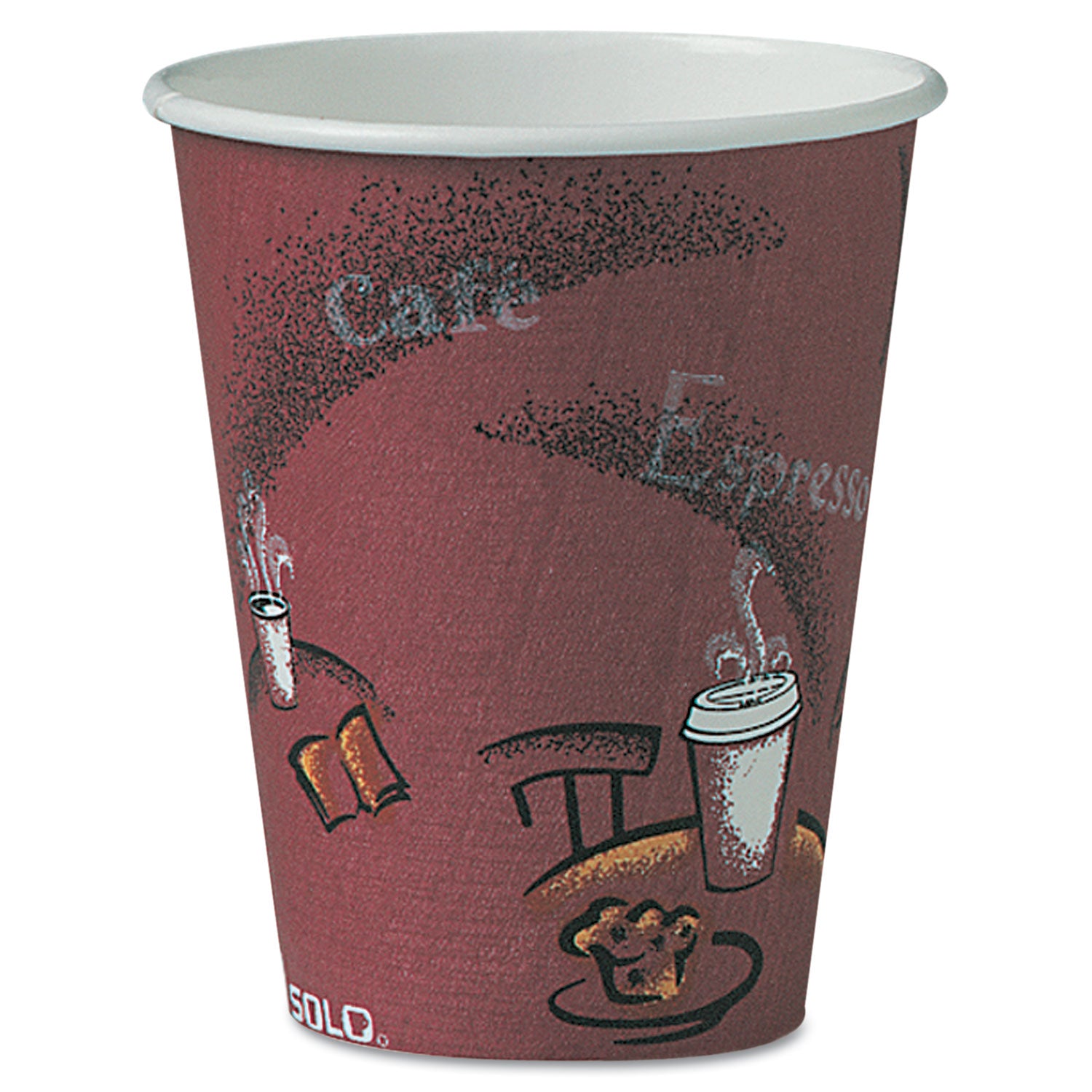 8 fl oz - Maroon - Poly Paper - Hot Drink, Coffee, Tea, Cocoa - 25/Pack - 20 / Carton