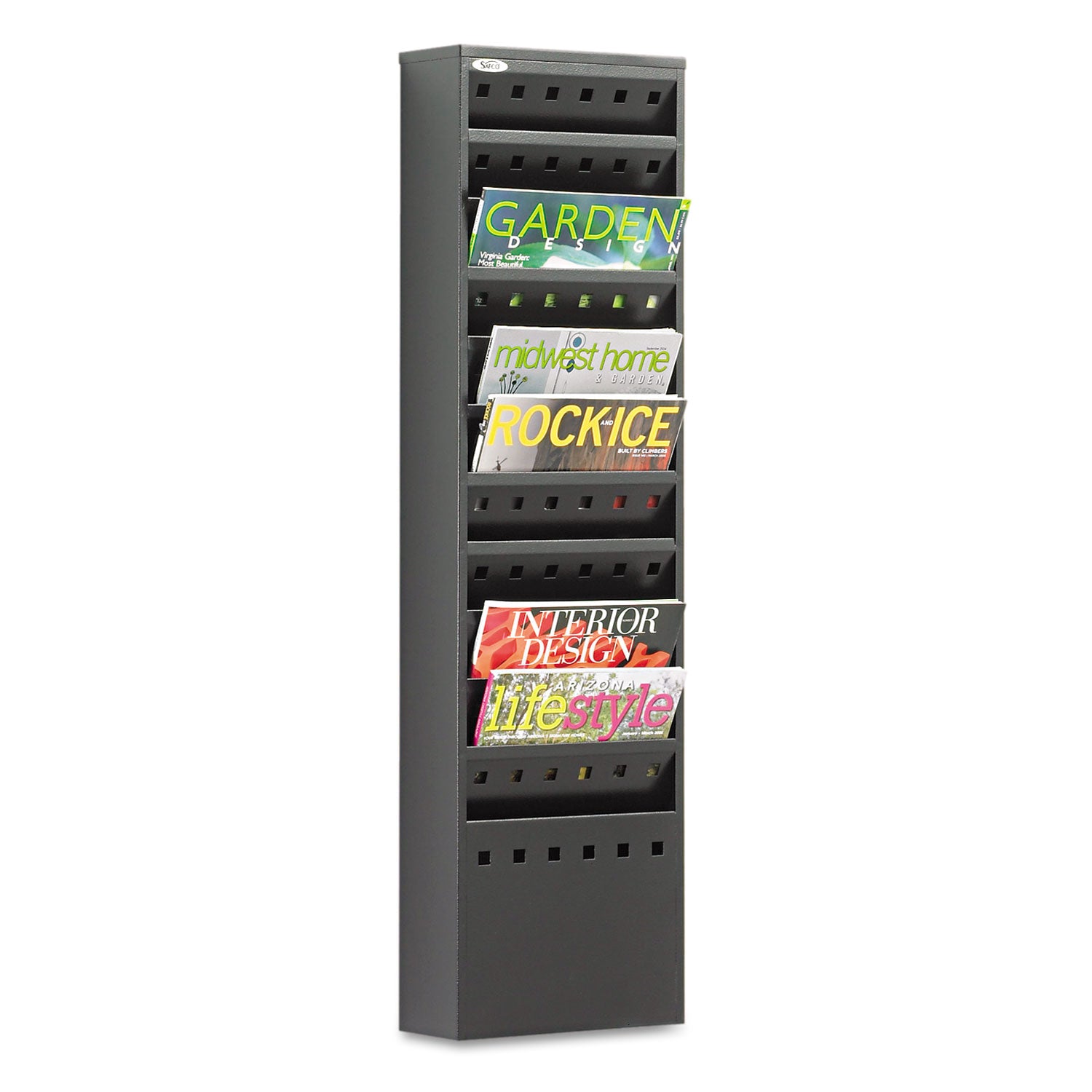 Lit Rack Steel 11 Pocket Blk