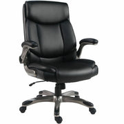 Lorell Sera High-Back Manager Chair, Polyurethane Seat and Back, Flip-up Armrests, Black, 1 Each