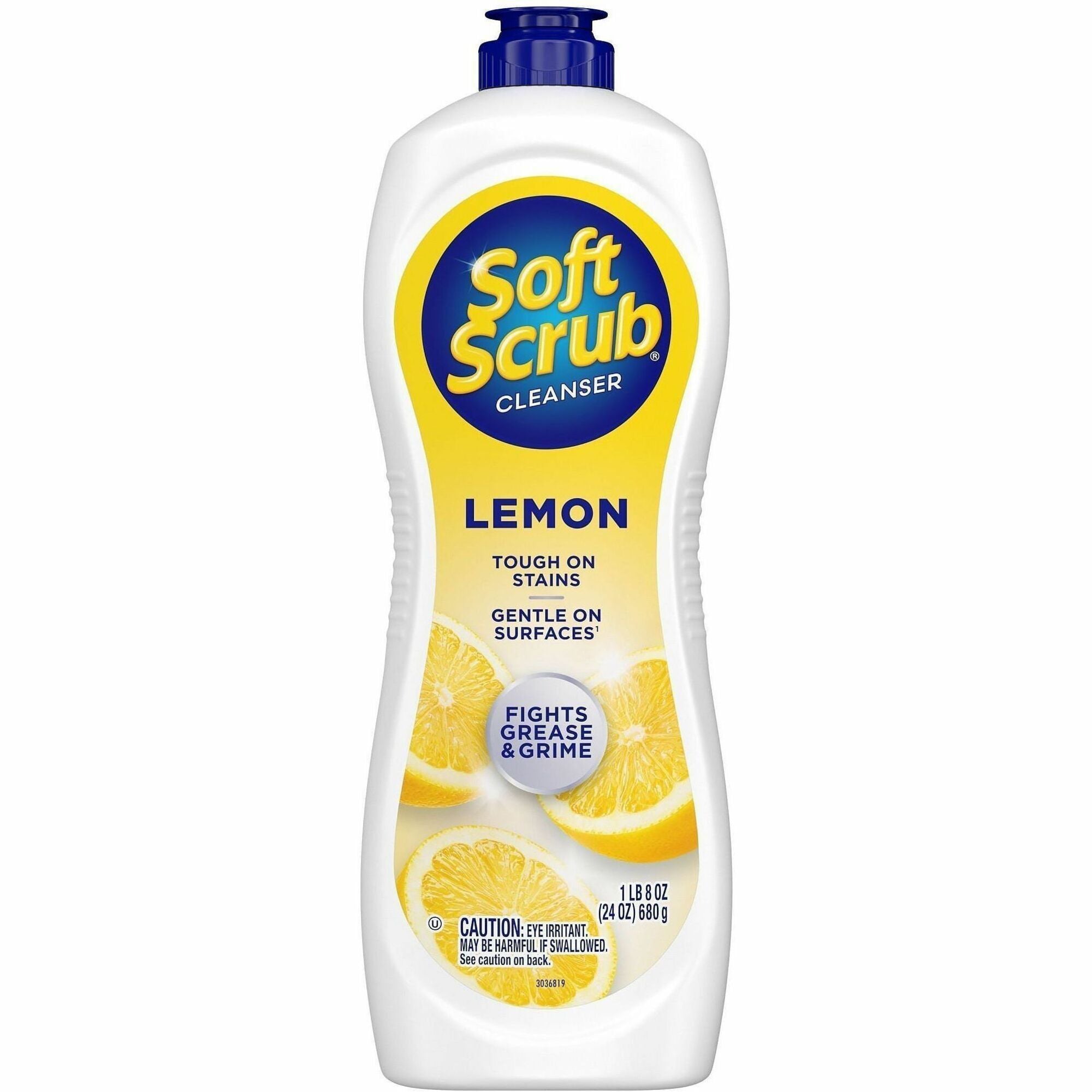 Soft Scrub Total Bath/Kitchen Cleanser - For Multipurpose - 24 fl oz (0.8 quart) - Fresh, Lemon Scent - Non-abrasive, Kosher - White - 1 Each
